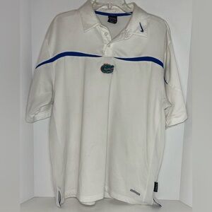 Nike mens Gators White short sleeve Polo Shirt sphere dry size Large